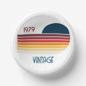 Vintag 1979 Retro Stripe Sun Pappteller (Vorderseite)