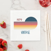 Vintag 1979 Retro Stripe Sun Serviette (Beispiel)