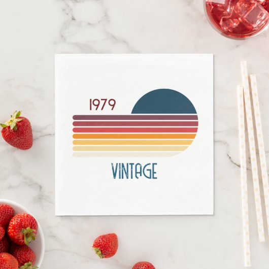 Vintag 1979 Retro Stripe Sun Serviette (Beispiel)