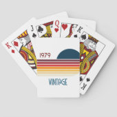 Vintag 1979 Retro Stripe Sun Spielkarten (Rückseite)