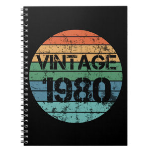 Vintag 1980 Geburtstag Spiral Foto Notebook Notizblock