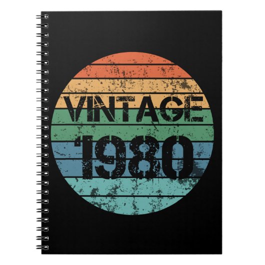 Vintag 1980 Geburtstag Spiral Foto Notebook Notizblock (Vorderseite)