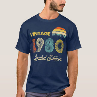 Vintag 1980 Limited Edition 40. Geburtstag T-Shirt