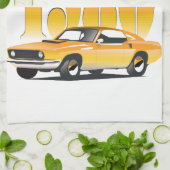 Vintag 1980 Retro-Auto Geschirrtuch (Gefaltet)