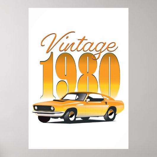 Vintag 1980 Retro-Auto Poster (Vorne)