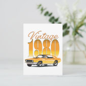 Vintag 1980 Retro-Auto Postkarte (Stehend Vorderseite)