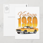Vintag 1980 Retro-Auto Postkarte (Vorne/Hinten)