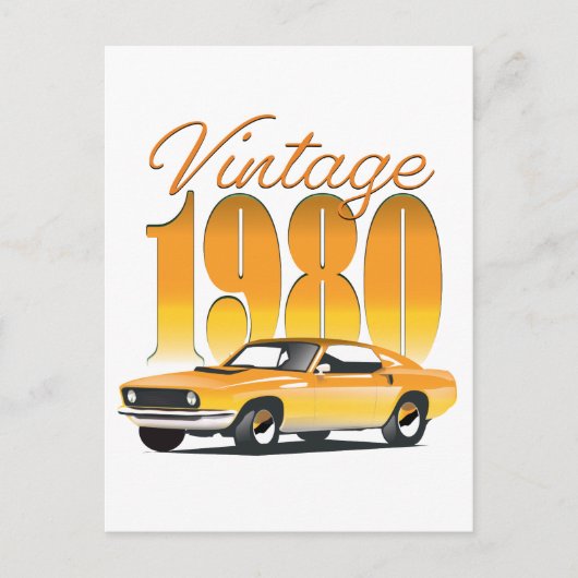 Vintag 1980 Retro-Auto Postkarte (Vorderseite)