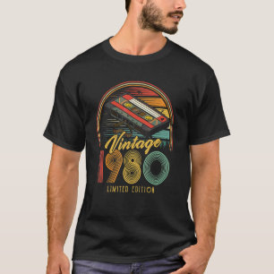 Vintag 1980 Retro Cassette 1980 42. Geburtstag 42 T-Shirt