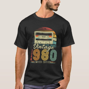 Vintag 1980 Retro Cassette 1980 46. Geburtstag 46 T-Shirt
