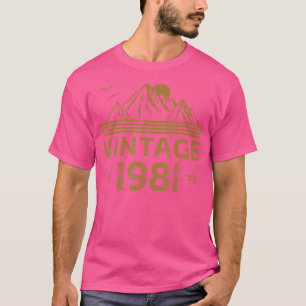Vintag 1981 Mountain Birthday Wandergeschenk Idee T-Shirt