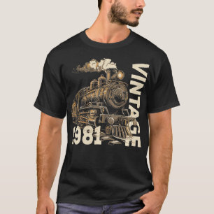 Vintag 1981 Steampunk-Dampfzug-Lokomotive 43. T-Shirt