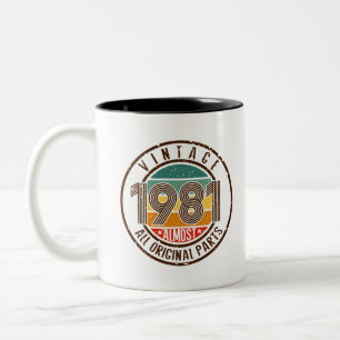 Vintag 1981 zweifarbige tasse
