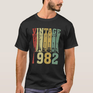 Vintag 1982 40. Geburtstagsgeschenke Gitarre T-Shirt