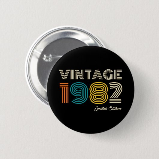 Vintag 1982 42. Geburtstag Button (Vorne & Hinten)