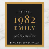Vintag 1982 Klassischer Personalisierter 40. Gebur Weinetikett (Einzelnes Label)