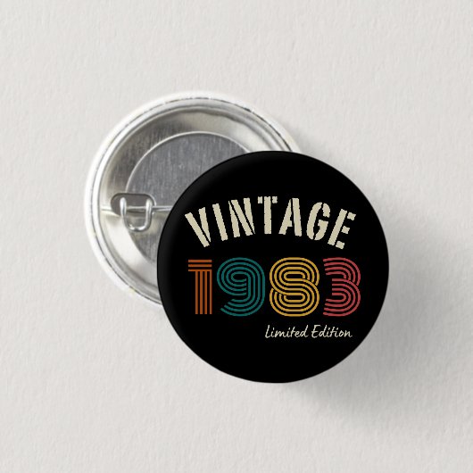 Vintag 1983 41. Geburtstag Button (Vorne & Hinten)