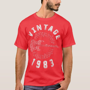 Vintag 1983 Geburtstag Limited Edition Guitar Musi T-Shirt