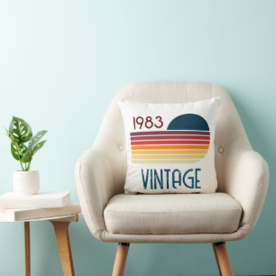 Vintag 1983 Retro Stripe Sun Kissen