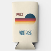 Vintag 1983 Retro Stripe Sun Selters Dosenkühler (Vorderseite)