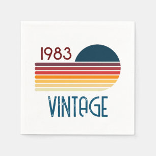 Vintag 1983 Retro Stripe Sun Serviette