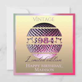 Vintag 1984 40. Geburtstag pink Karte