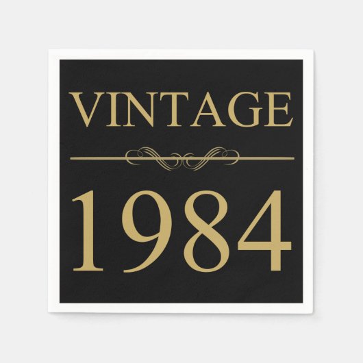 Vintag 1984 40. Geburtstag Serviette (Vorderseite)