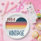 Vintag 1984 Retro Stripe Sun 40. Geburtstag Pappteller (Party)