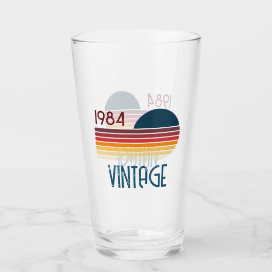 Vintag 1984 Retro Stripe Sun Glas (Rückseite)