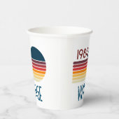 Vintag 1984 Retro Stripe Sun Pappbecher (Rechts)