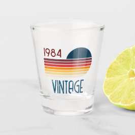 Vintag 1984 Retro Stripe Sun Schnapsglas