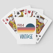Vintag 1984 Retro Stripe Sun Spielkarten (Rückseite)