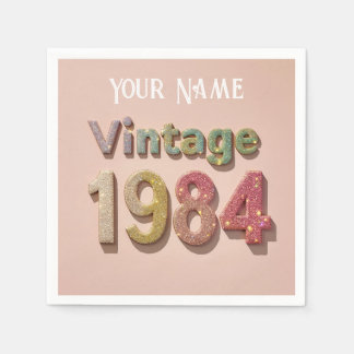 Vintag 1984 Sparkle Napkin: Glitternde Erinnerunge Serviette