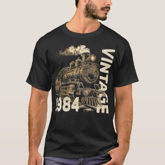 Vintag 1984 Steampunk-Dampfzug-Lokomotive 40. T-Shirt