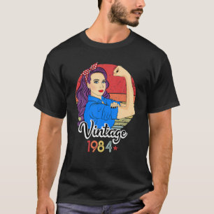 Vintag 1984 Weibliche starke Frau 37 Jahre alt 37. T-Shirt