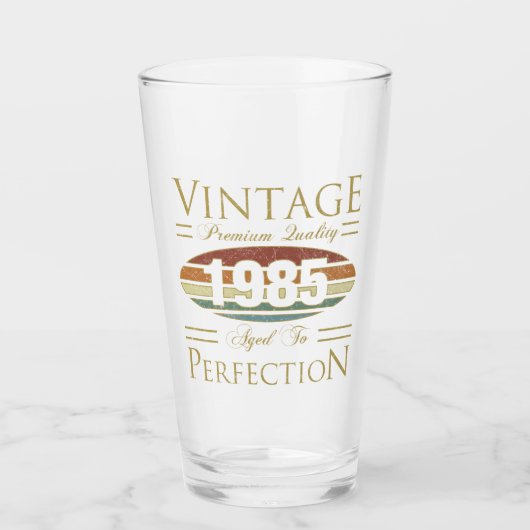Vintag 1985 40. Geburtstag Glas (Vorderseite)