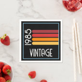 Vintag 1985 Retro Stripe Sun 40. Geburtstag Serviette (Beispiel)