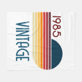 Vintag 1985 Retro Stripe Sun Fleecedecke (Vorderseite (Horizontal))