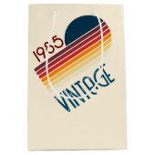 Vintag 1985 Retro Stripe Sun Mittlere Geschenktüte (Vorderseite)