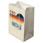 Vintag 1985 Retro Stripe Sun Mittlere Geschenktüte (Rückseite Schrägansicht)