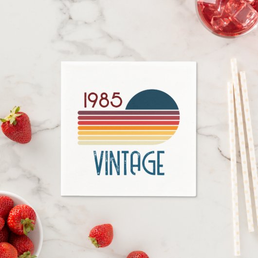 Vintag 1985 Retro Stripe Sun Serviette (Beispiel)