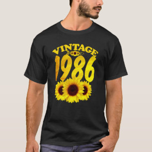 Vintag 1986 35. Geburtstag Sonnenblume 35 Jahre al T-Shirt
