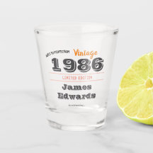 Vintag 1986 Retro Shot Glass - 40. Geburtstag