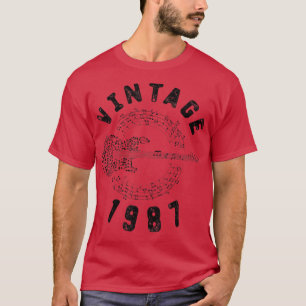 Vintag 1987 Geburtstag Limited Edition Guitar Musi T-Shirt