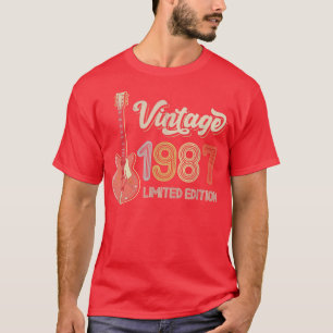 Vintag 1987 Gitarre liebt 35. Geburtstag Electric T-Shirt