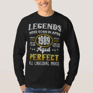 Vintag 1989 April 33 Jahre alte Männer und Frauen T-Shirt