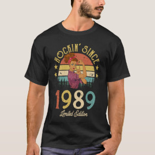Vintag 1989 Rockin Seit 33. Geburtstag Frauen 33 Y T-Shirt