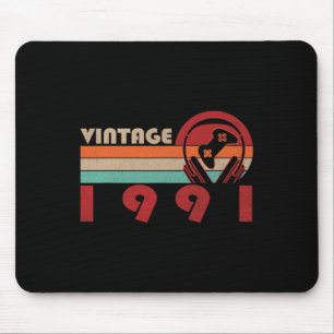 Vintag 1991 Funny 33 Years Old Boys Gamer 33. Bi Mousepad