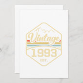 Vintag 1993 Est 28. Geburtstagsgeschenk Einladung (Vorne/Hinten)