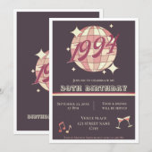 Vintag 1994 30. Geburtstagsrückgang lila Einladung (Vorne/Hinten)